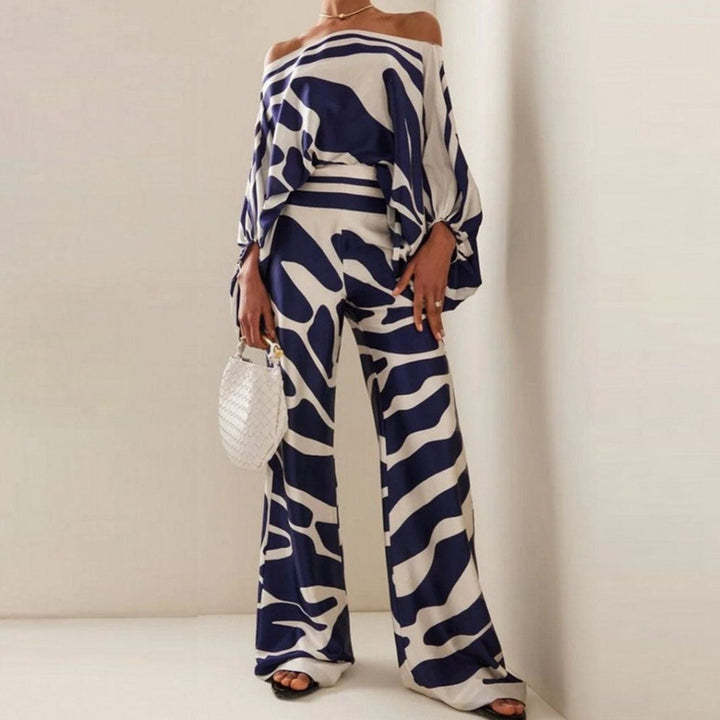 Ensemble 2 pièces en satin à épaules dénudées pour femme