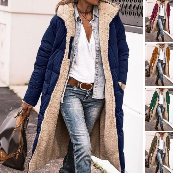 Caprice | Veste réversible en polaire sherpa à capuche longue, vêtements d'extérieur