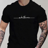 T-shirt décontracté pour hommes avec col ras du cou et imprimé minimaliste