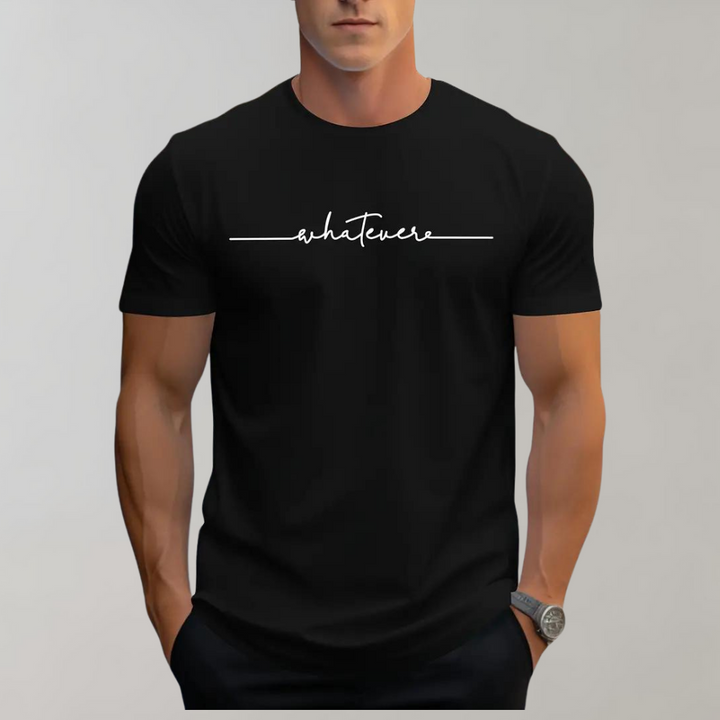 T-shirt décontracté pour hommes avec col ras du cou et imprimé minimaliste