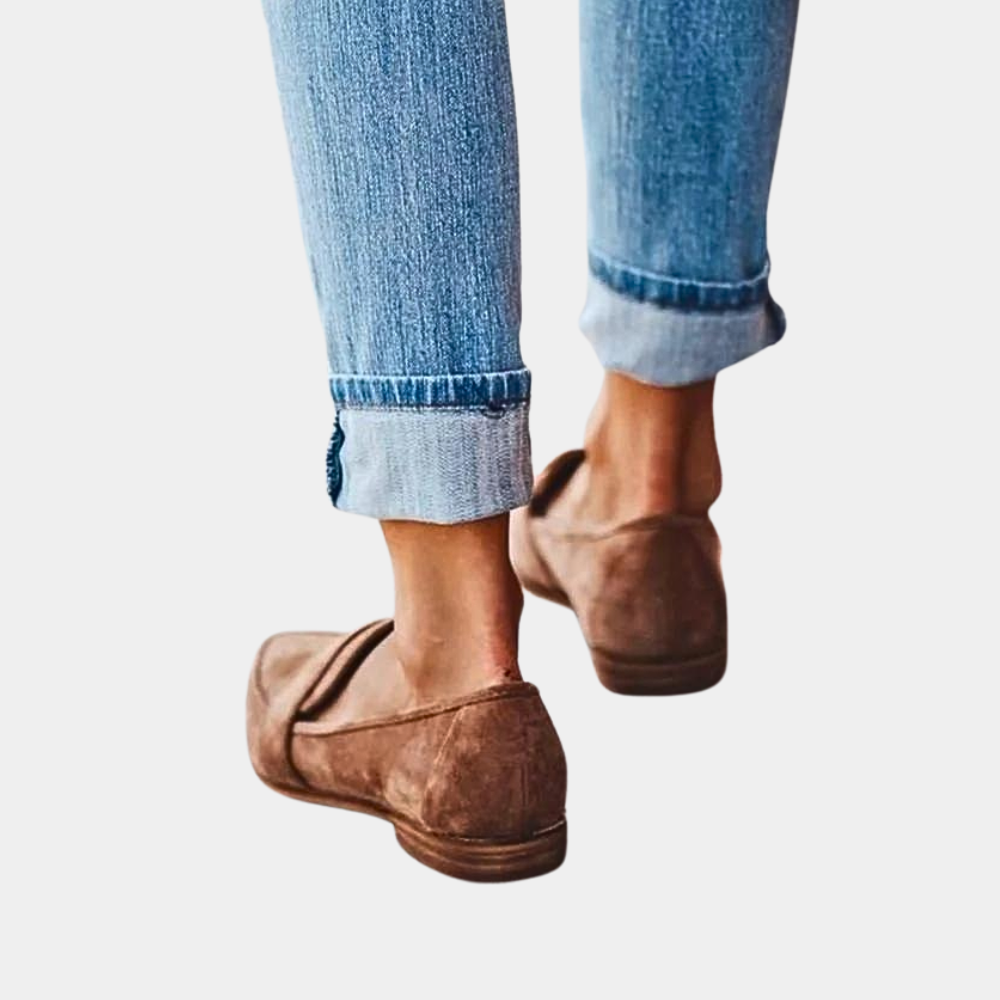 Mocassins à enfiler en daim pour femme