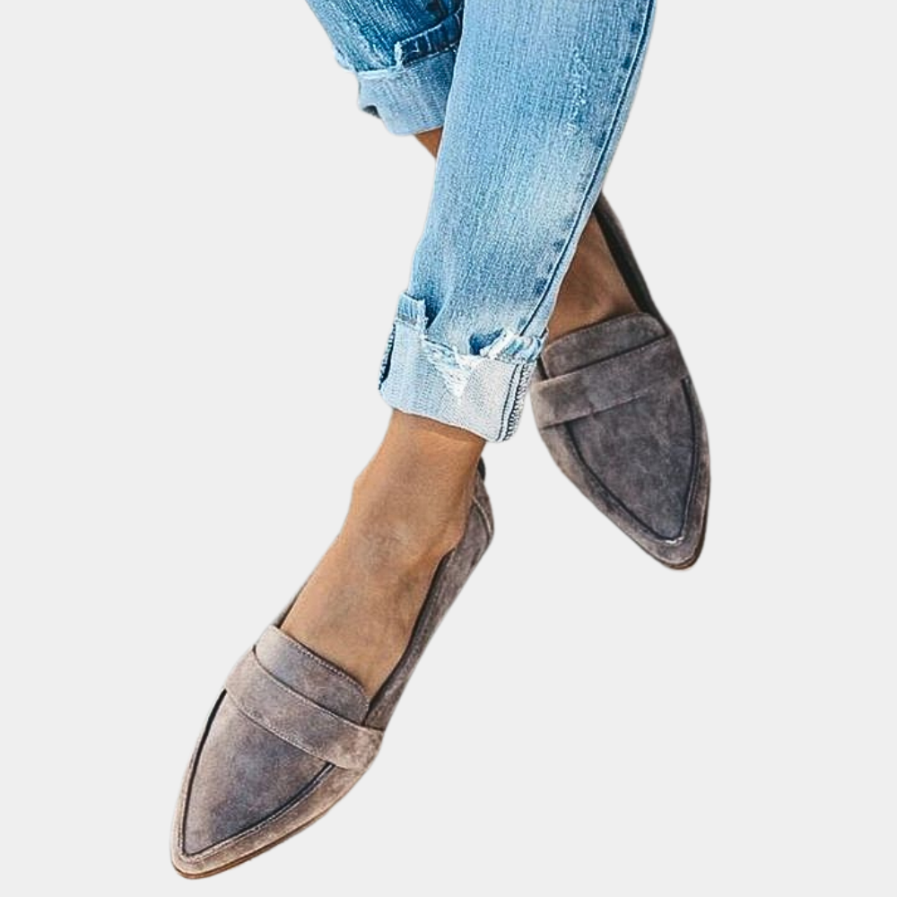 Mocassins à enfiler en daim pour femme