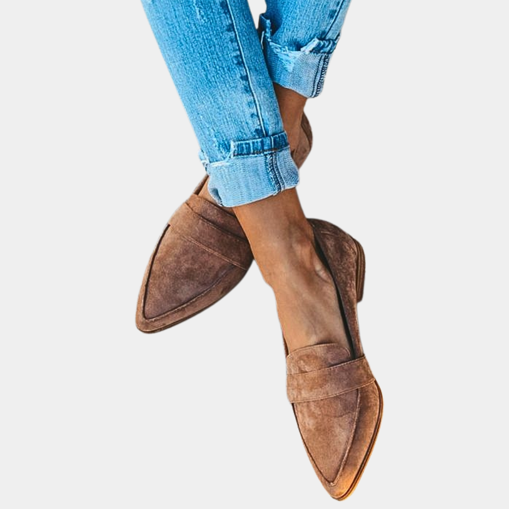 Mocassins à enfiler en daim pour femme