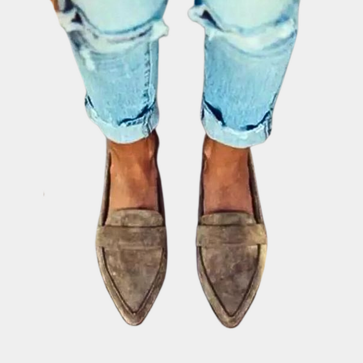 Mocassins à enfiler en daim pour femme