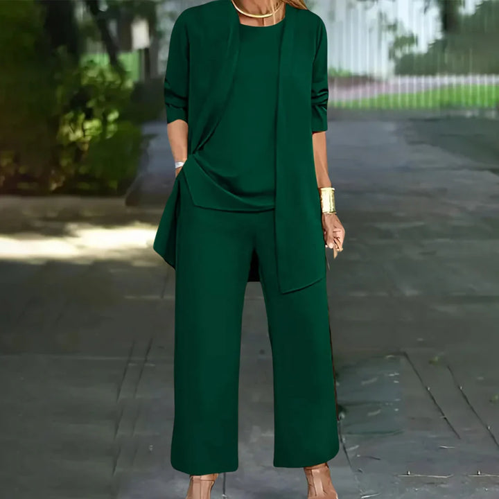 Tailleur-pantalon trois pièces élégant pour femme