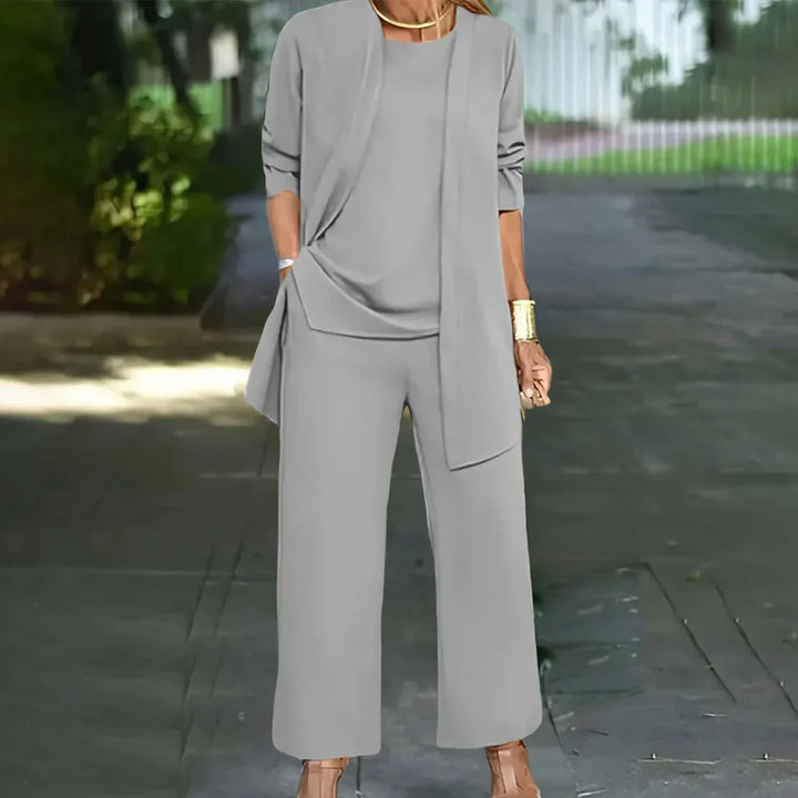 Tailleur-pantalon trois pièces élégant pour femme
