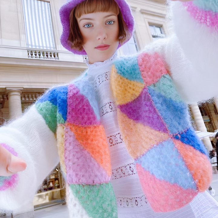 Cardigan rayé ouvert sur le devant pour femme