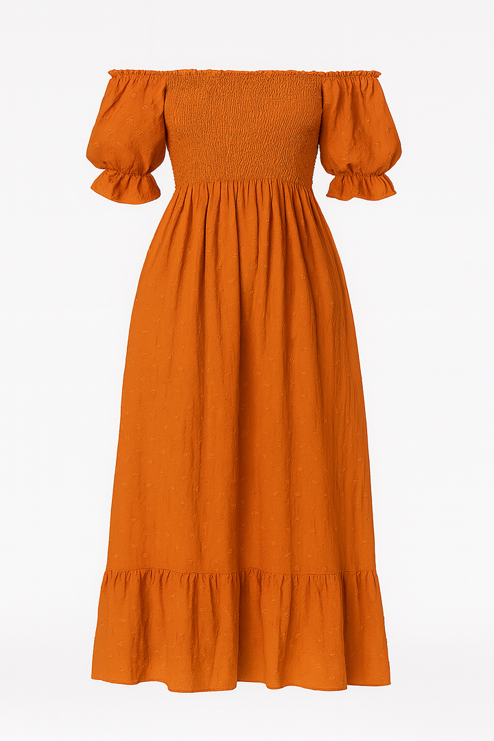 Robe de maternité longue à épaules dénudées