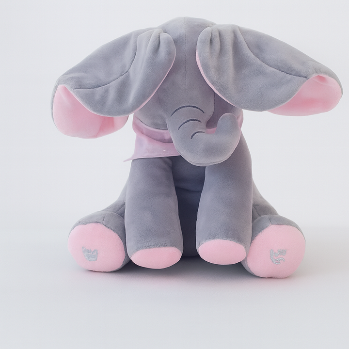 Peluche éléphant à cache-cache
