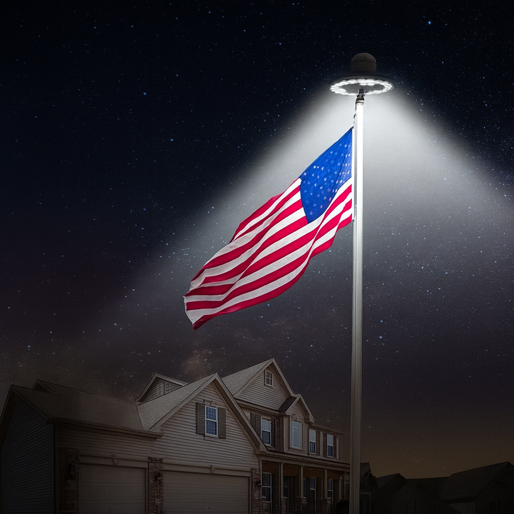 Lampe solaire pour mât de drapeau