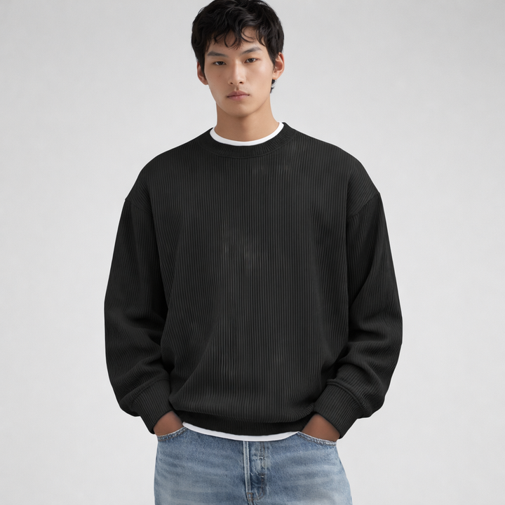 Pull col roulé homme élégant en tricot uni