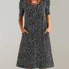 Robe midi taille haute fleurie avec poches