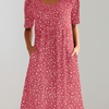 Robe midi taille haute fleurie avec poches