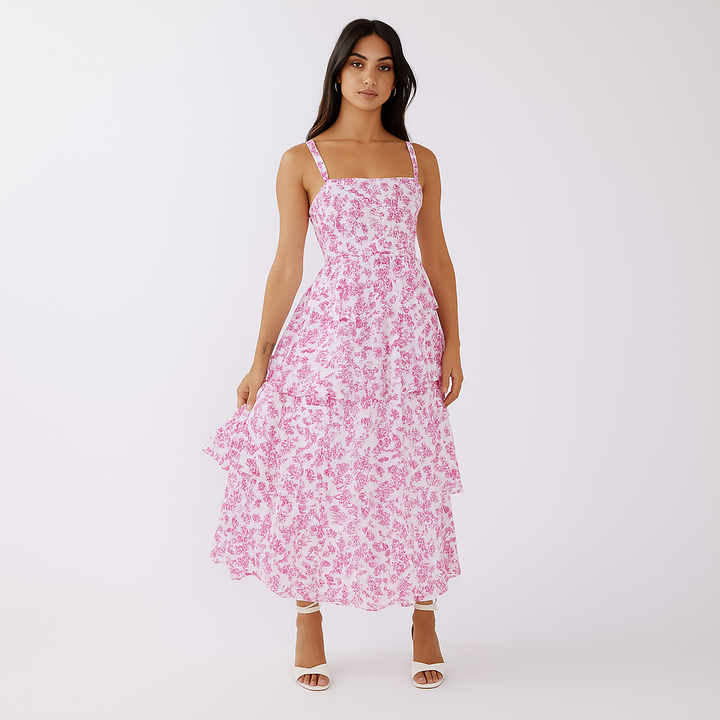 Robe longue bohème à fleurs
