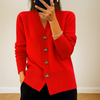 Cardigan tricoté confortable à col en V