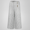 Pantalon large à taille haute et rayures