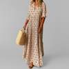 Robe longue légère en coton à imprimé vintage pour femme