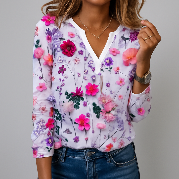 Chemisier décontracté à imprimé floral