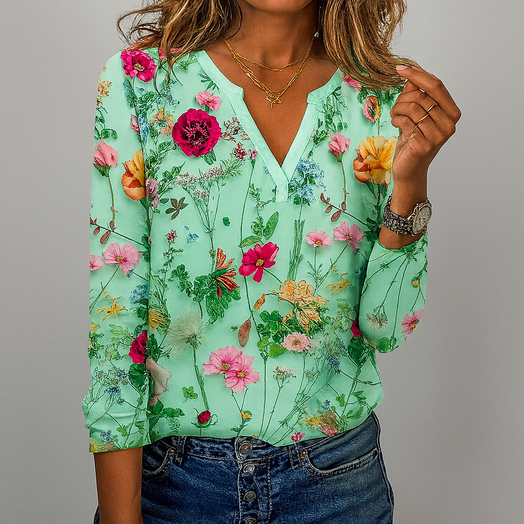Chemisier décontracté à imprimé floral