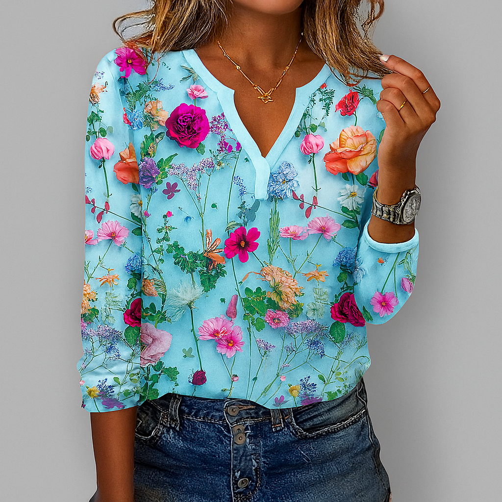 Chemisier décontracté à imprimé floral