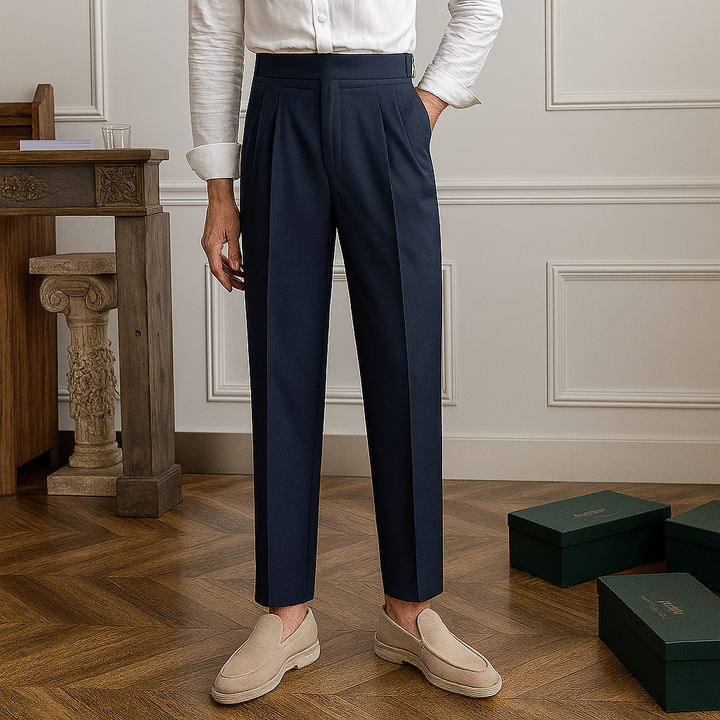 Pantalon habillé slim taille haute pour homme