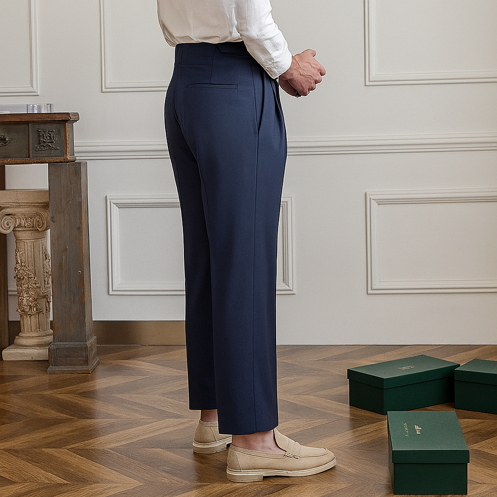 Pantalon habillé slim taille haute pour homme