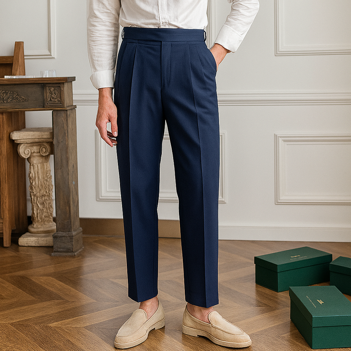 Pantalon habillé slim taille haute pour homme
