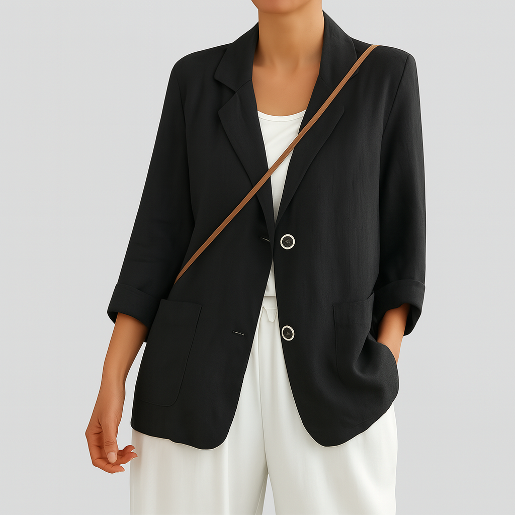 Blazer coupe décontractée en fibres naturelles