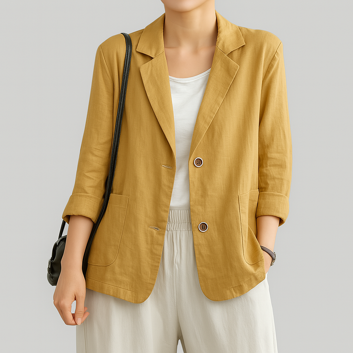Blazer coupe décontractée en fibres naturelles