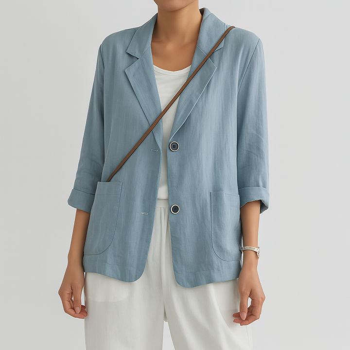 Blazer coupe décontractée en fibres naturelles