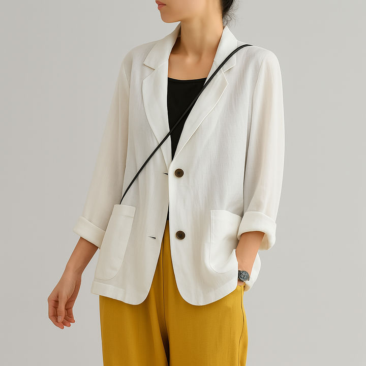 Blazer coupe décontractée en fibres naturelles