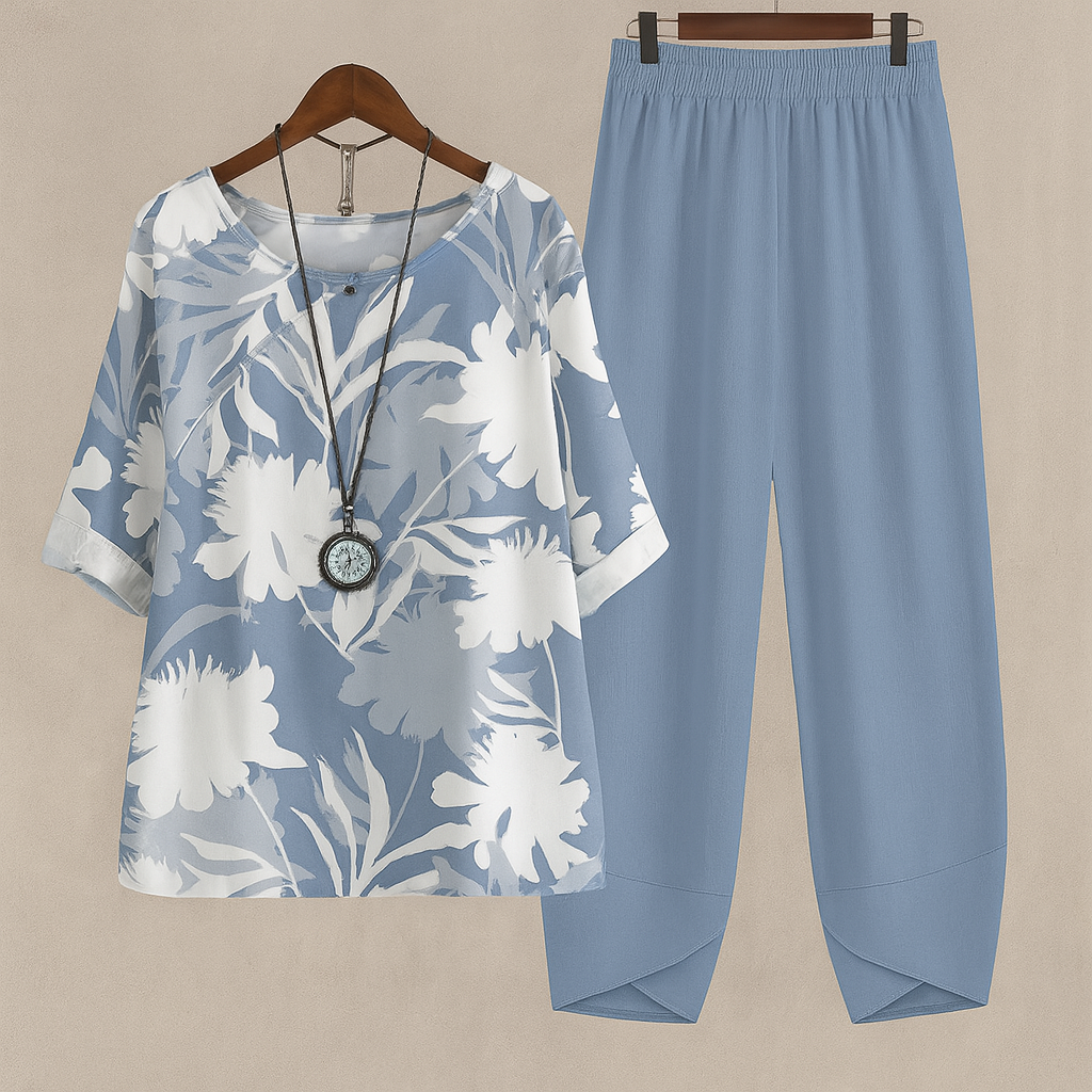 Ensemble 2 pièces floral élégant et parfaitement confortable