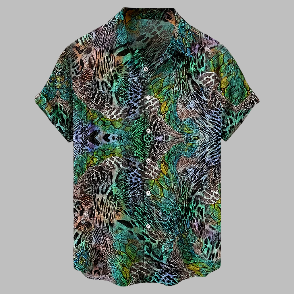 Chemise tribale en lin pour homme, style urbain décontracté