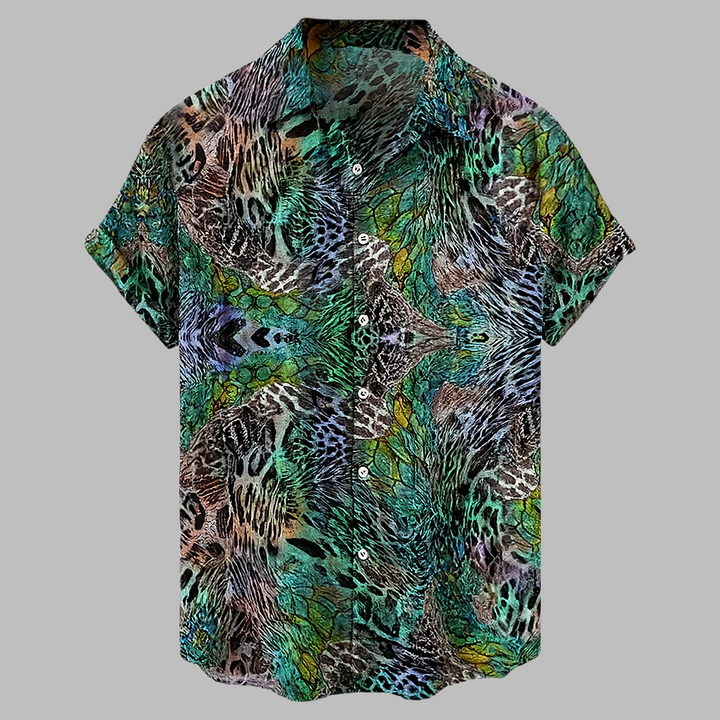 Chemise tribale en lin pour homme, style urbain décontracté