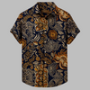 Chemise tribale en lin pour homme, style urbain décontracté