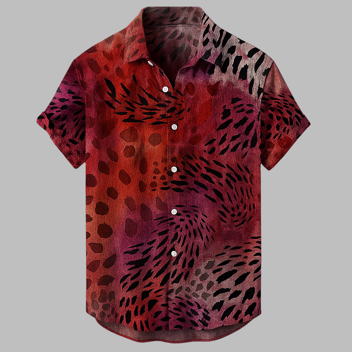 Chemise tribale en lin pour homme, style urbain décontracté