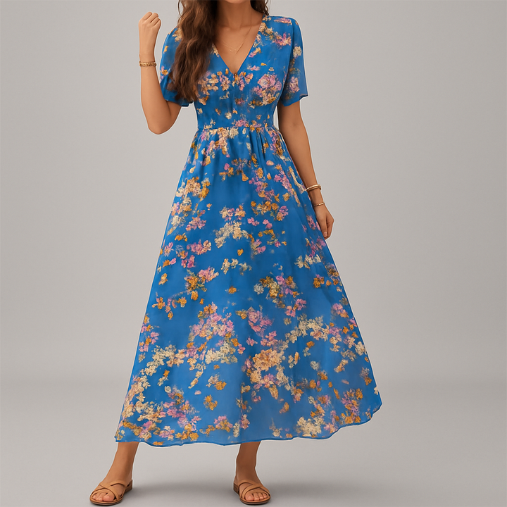 Robe midi à imprimé floral