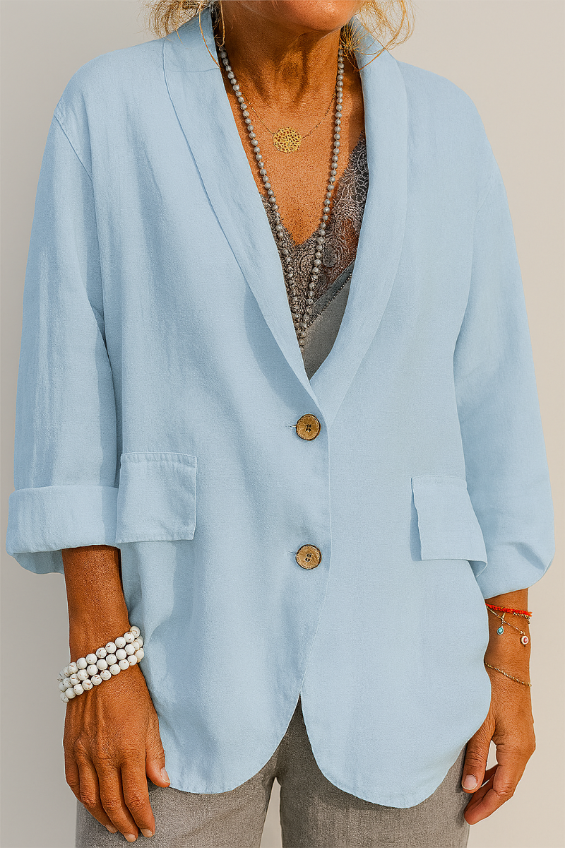 Blazer en lin coupe décontractée pour femme