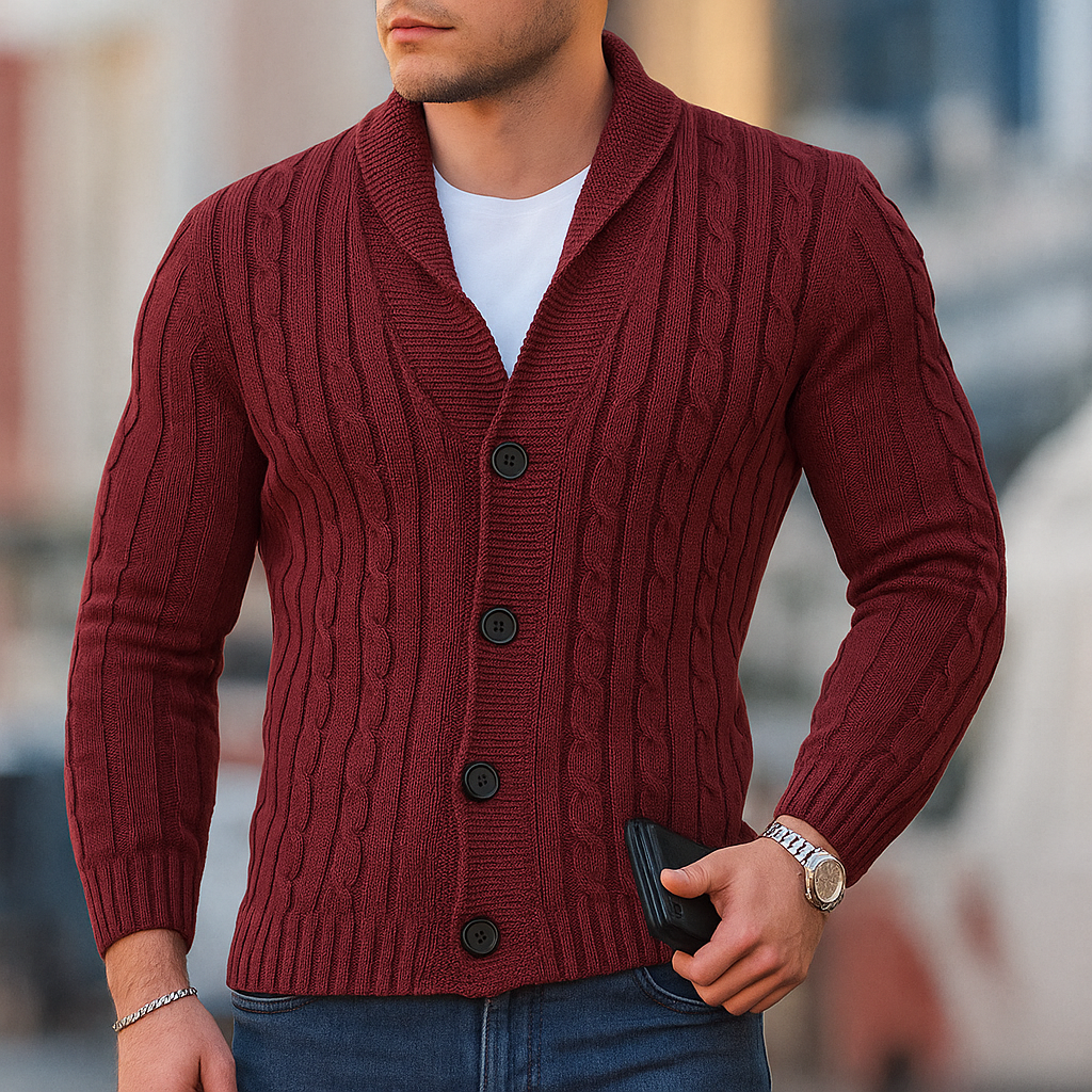 Cardigan classique en tricot chaud pour homme