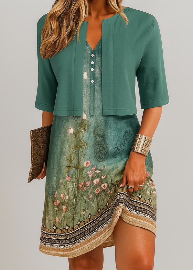 Robe longue élégante en deux pièces