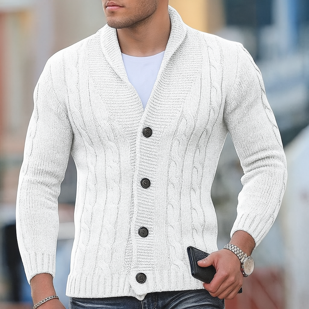 Cardigan classique en tricot chaud pour homme