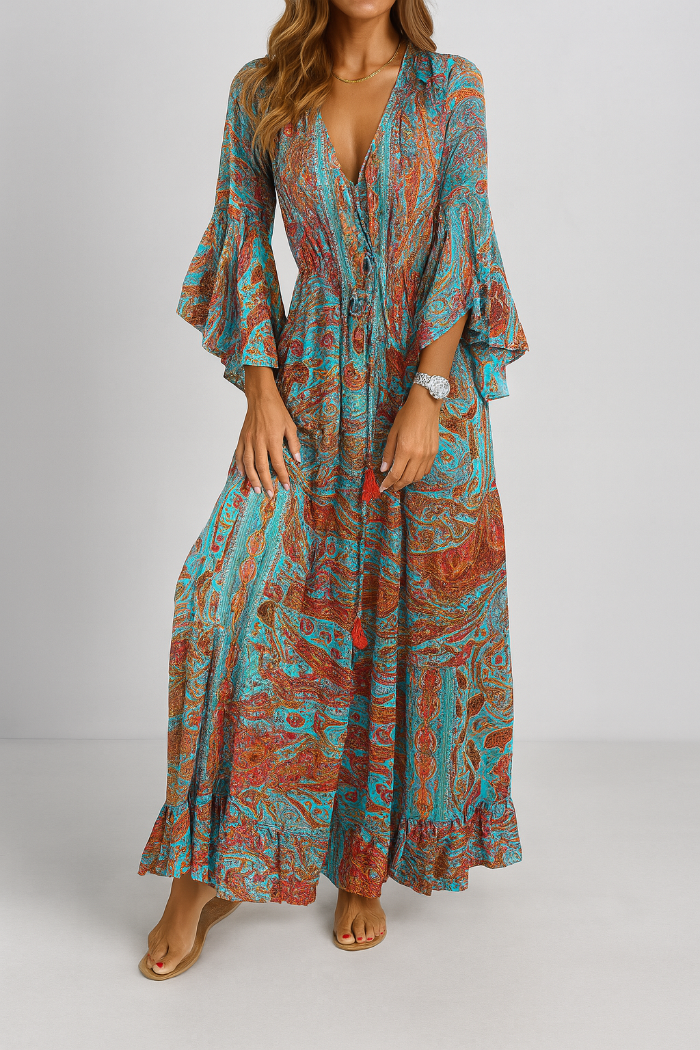 Robe longue bohème pour femme