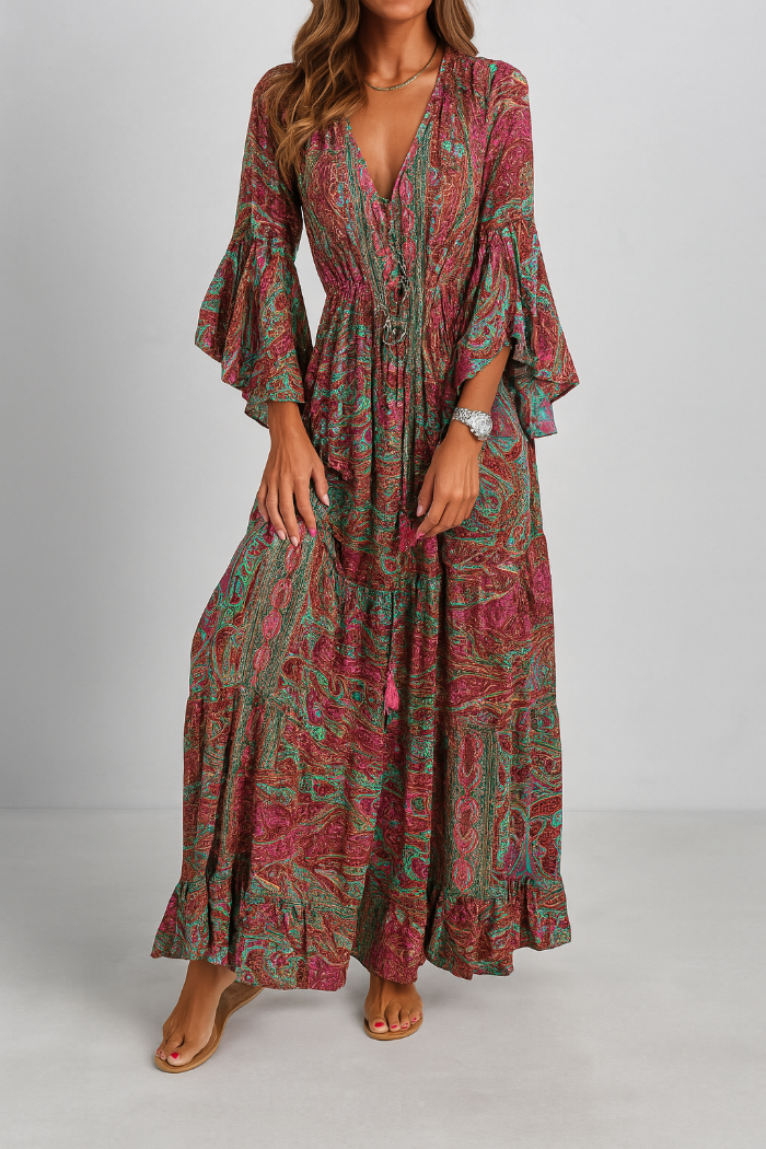 Robe longue bohème pour femme