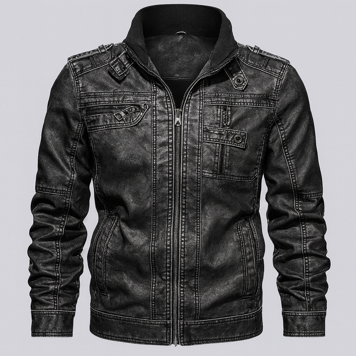 Veste de moto en cuir haut de gamme pour homme