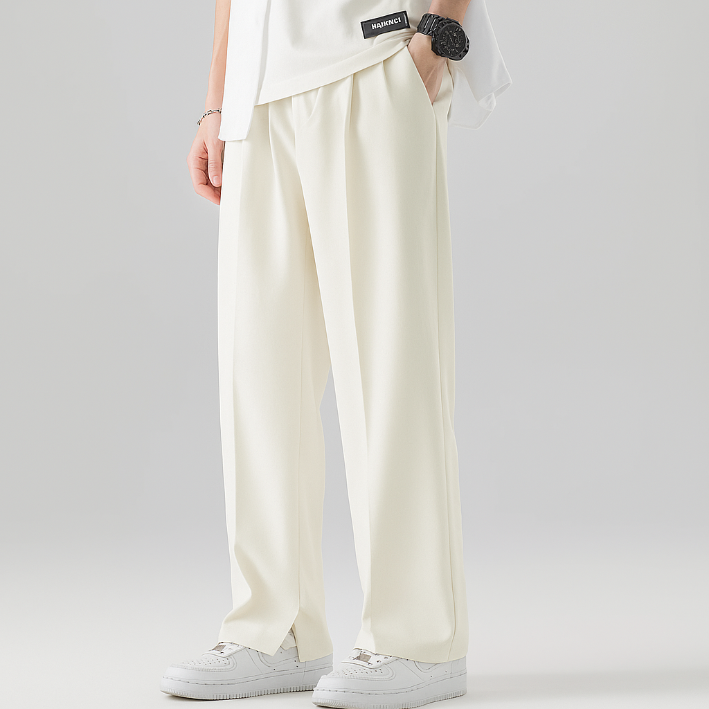 Pantalon d'été ample et drapé pour homme