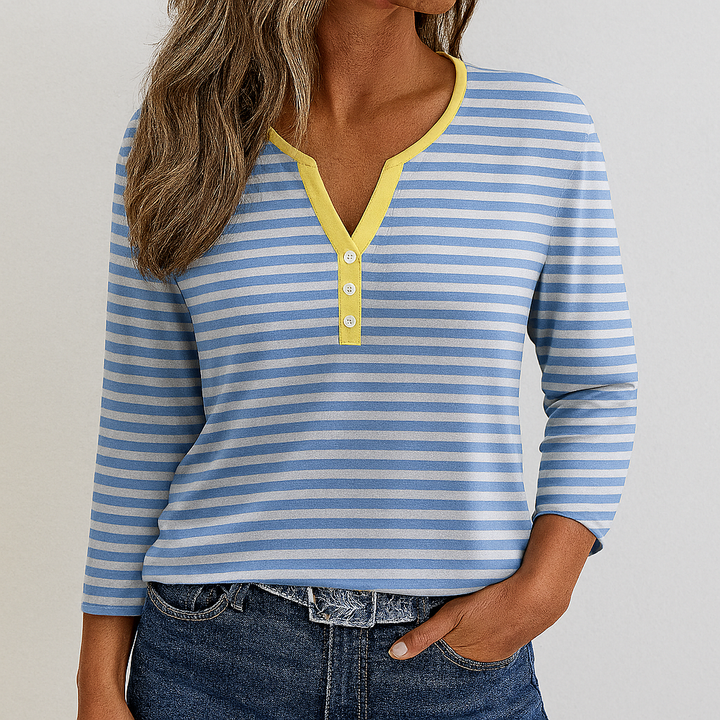 T-shirt décontracté à col en V pour femme