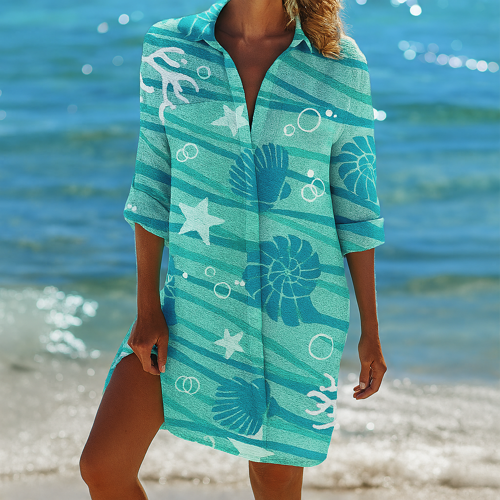 Robe courte fluide et légère en tissu bohème pour femme