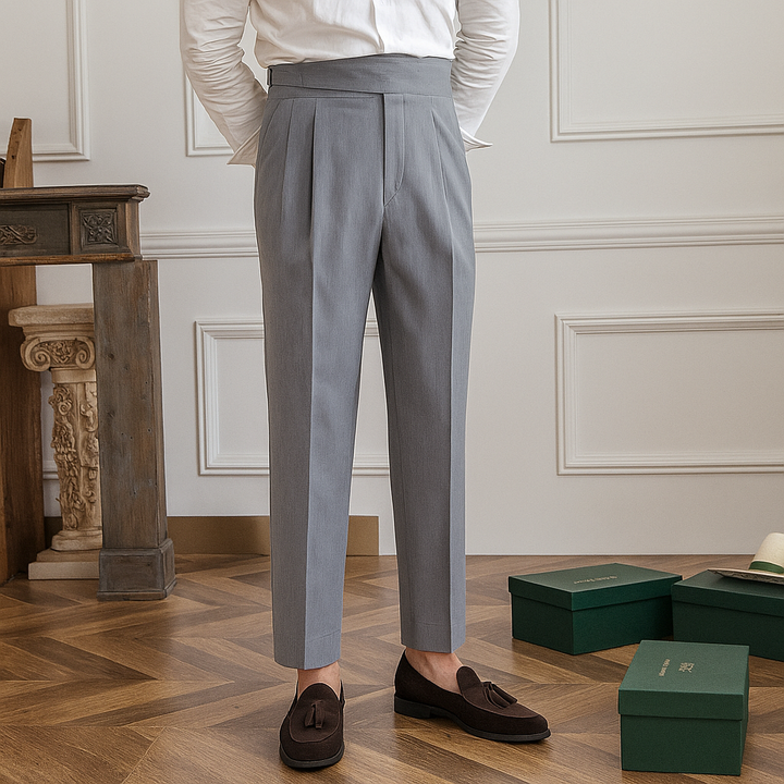 Pantalon habillé slim taille haute pour homme