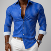 Chemise boutonnée décontractée à manches longues pour homme