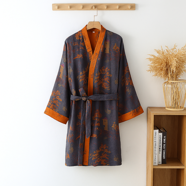 Peignoir kimono léger en coton pour homme